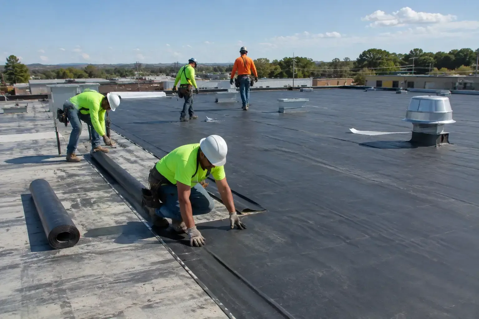 Occupied Commercial Building Reroofing in Lancaster, CA